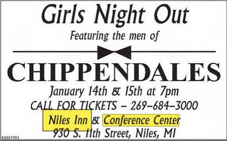 Niles Inn and Conference Center - Jan 2011 Ad (newer photo)